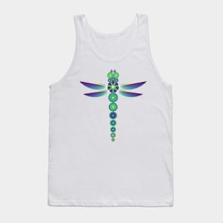 Mandala Dragonfly | Citrine Emerald Sapphire Yellow Green Blue (White) Tank Top